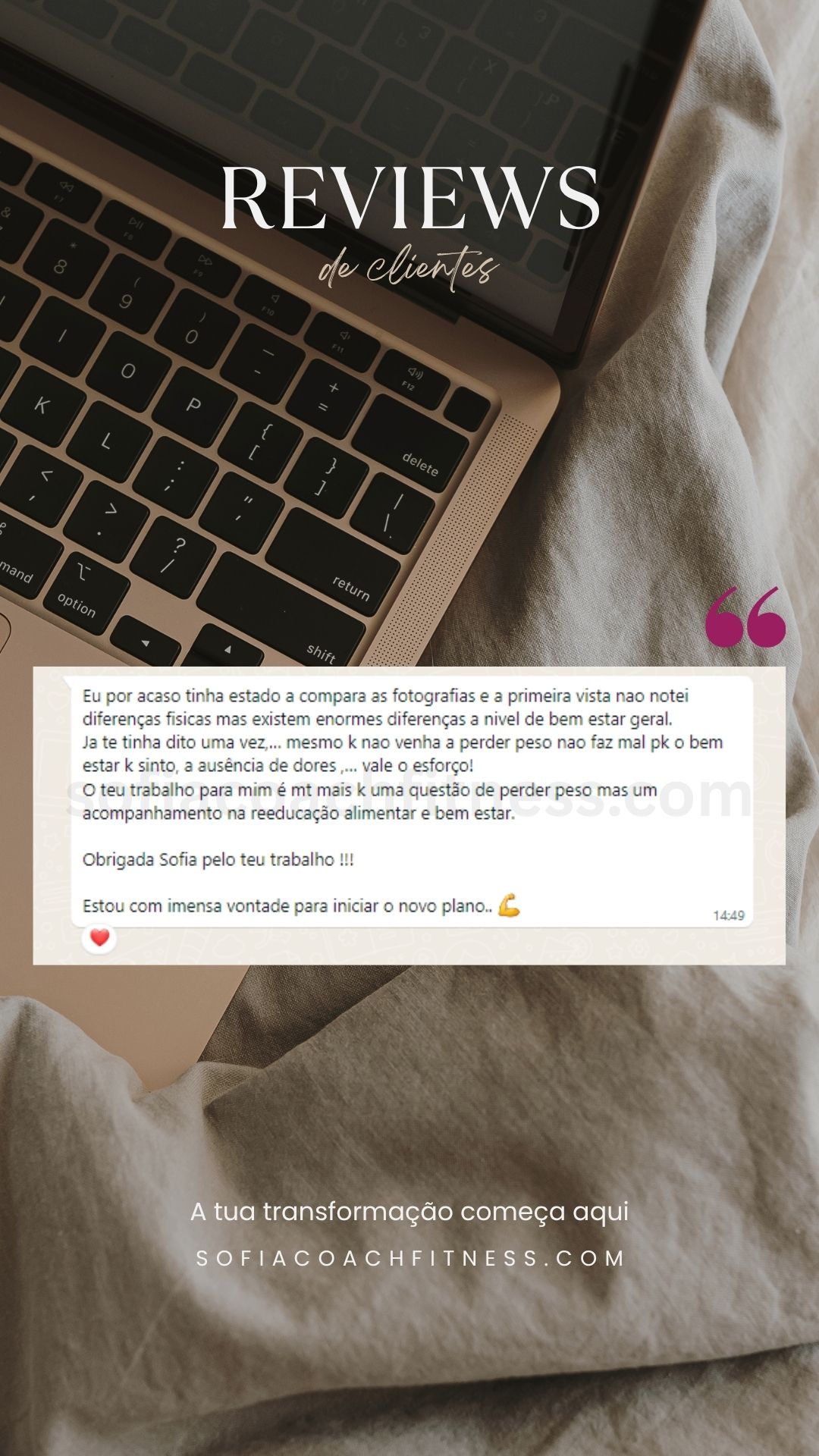 Cliente relata transformação corporal com emagrecimento saudável